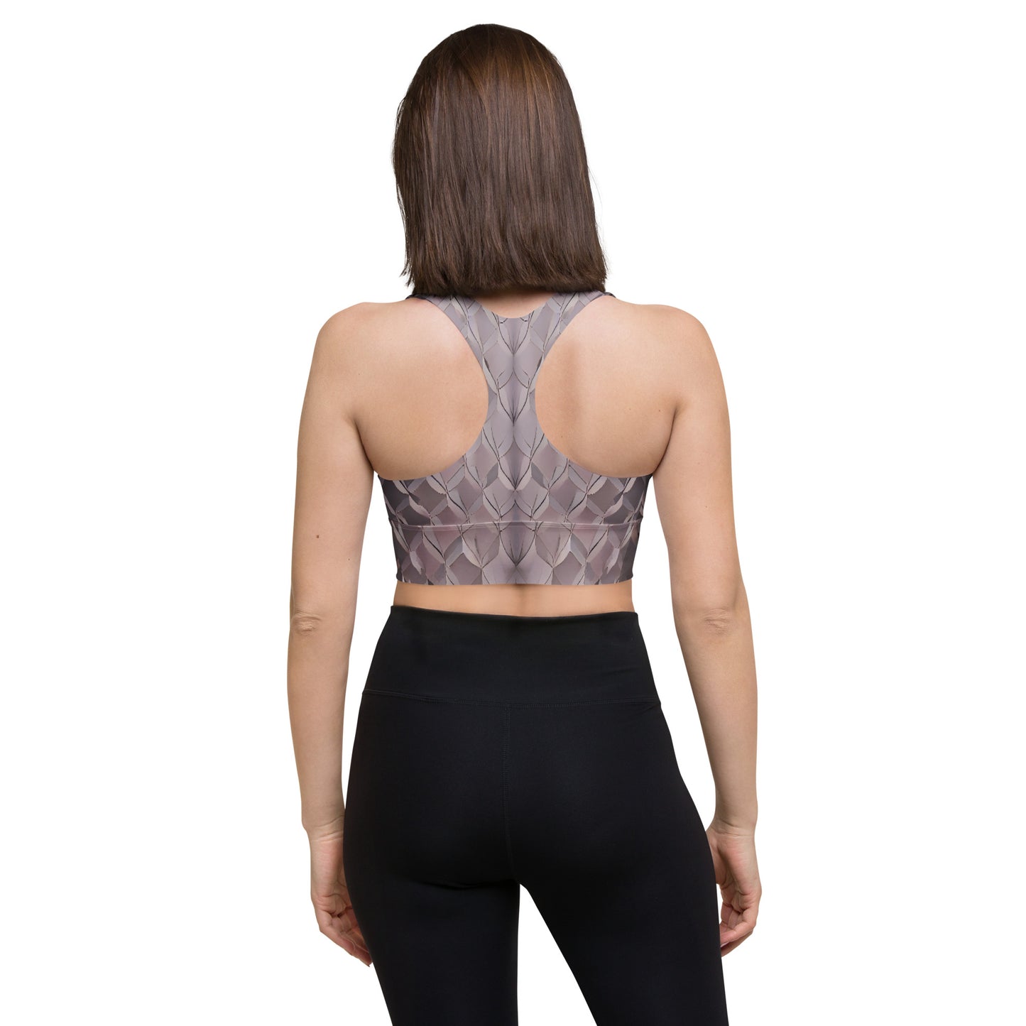 Diamond Plate Pattern Longline Sports Bra