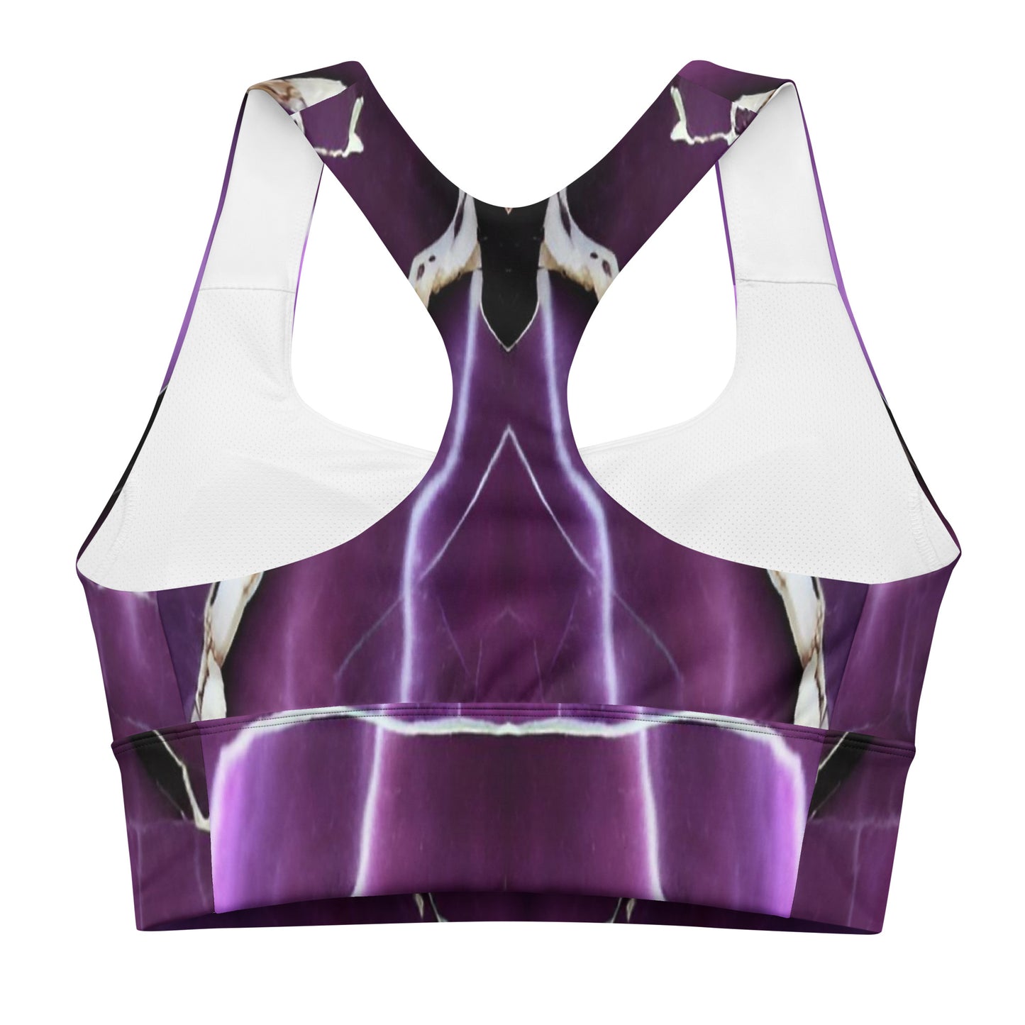 Purple Marble Custom Longline Sports Bra