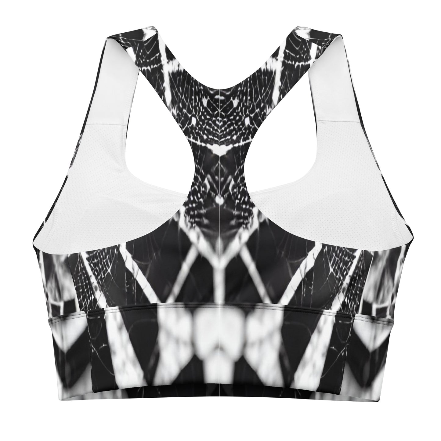 Spider Web Custom Print Longline Sports Bra