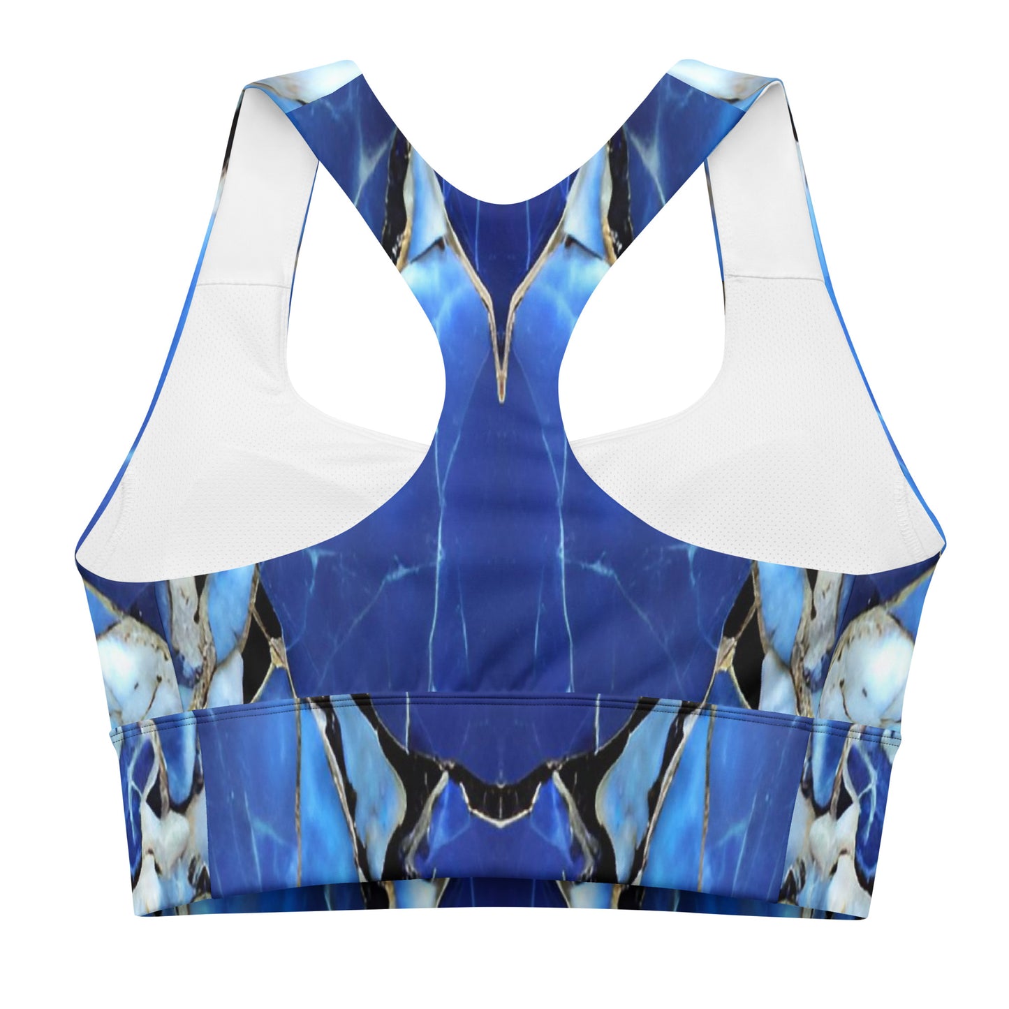 Blue Marble Custom Print Longline Sports Bra