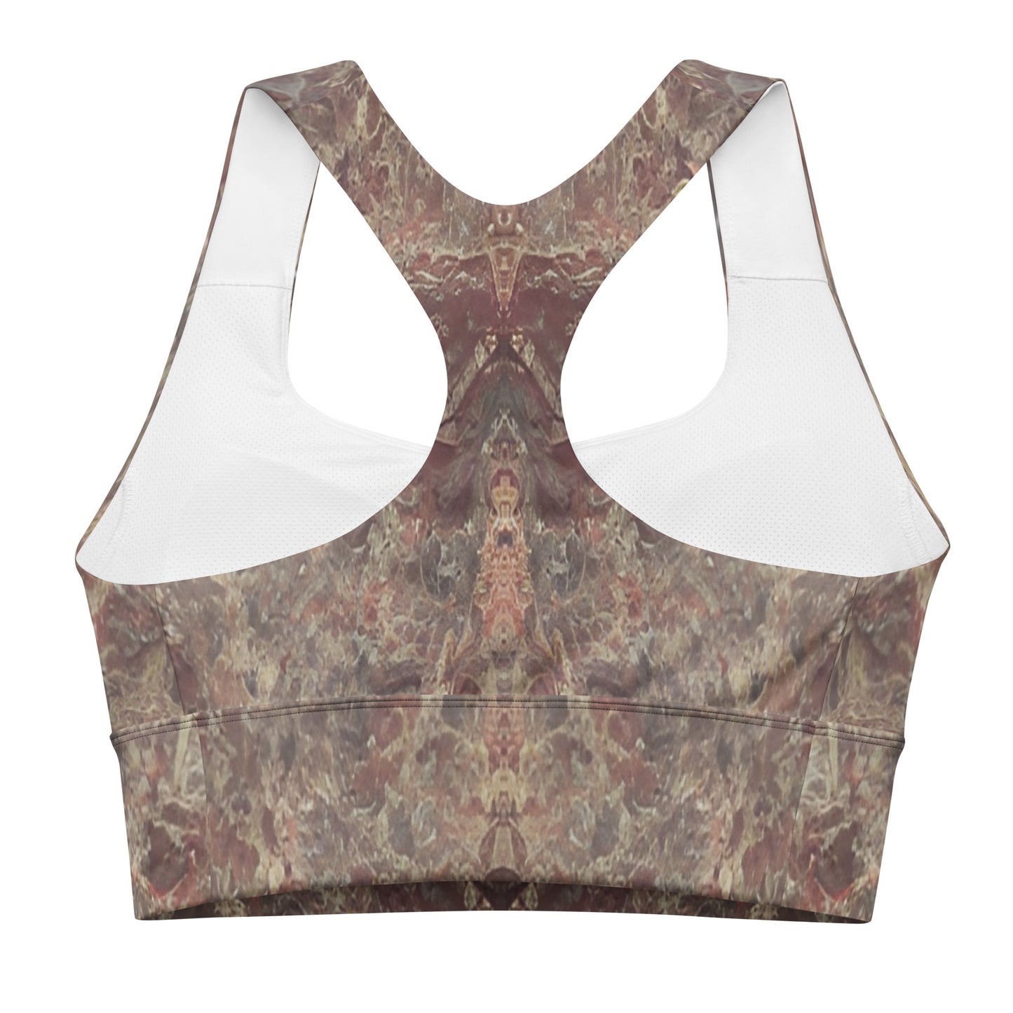 Pink Champagne Custom Printed Longline Sports Bra
