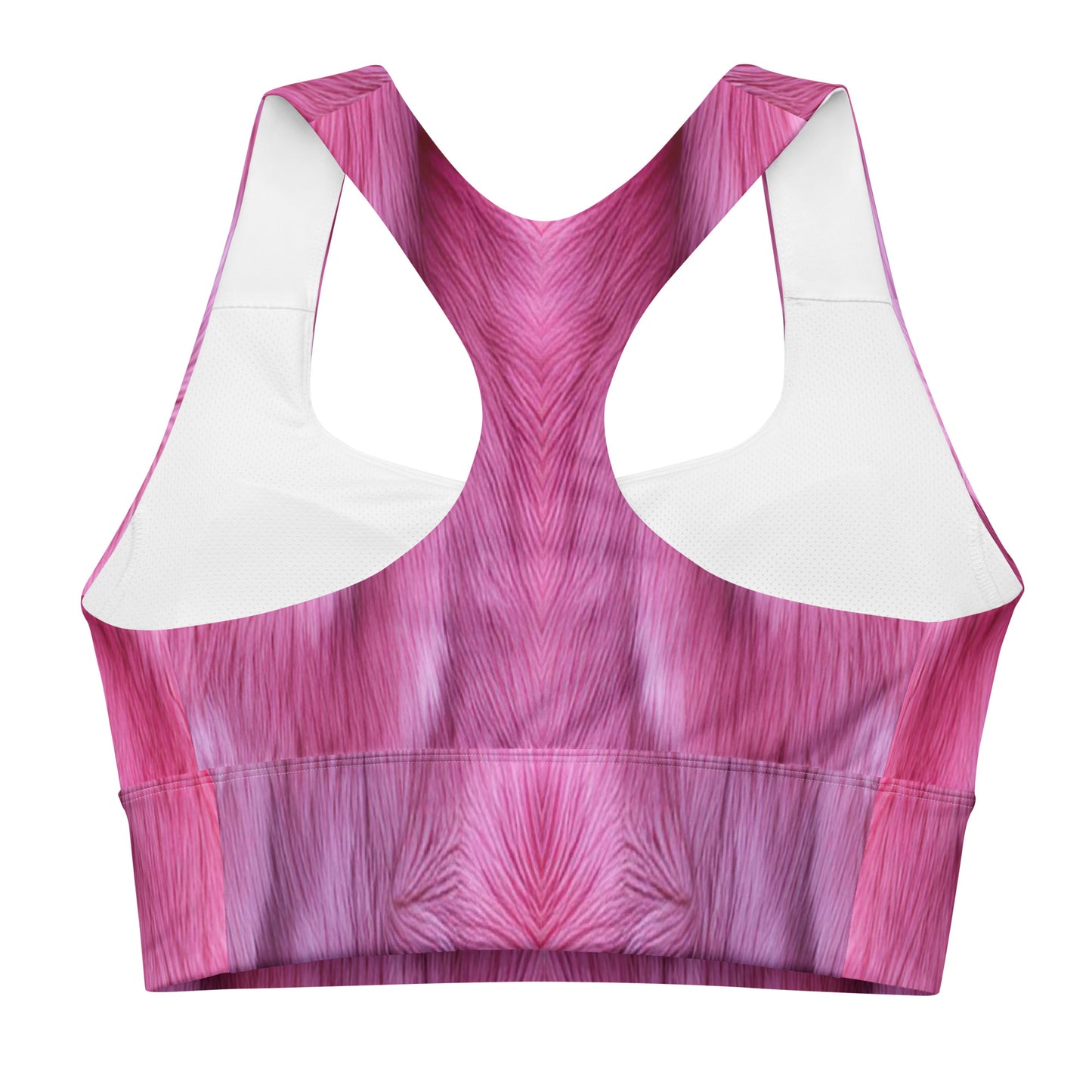Fluffy Pink Fur Custom Print Sports Bra