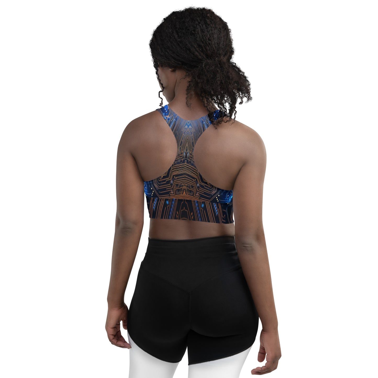 Blue Electronics Custom Print Sports Bra