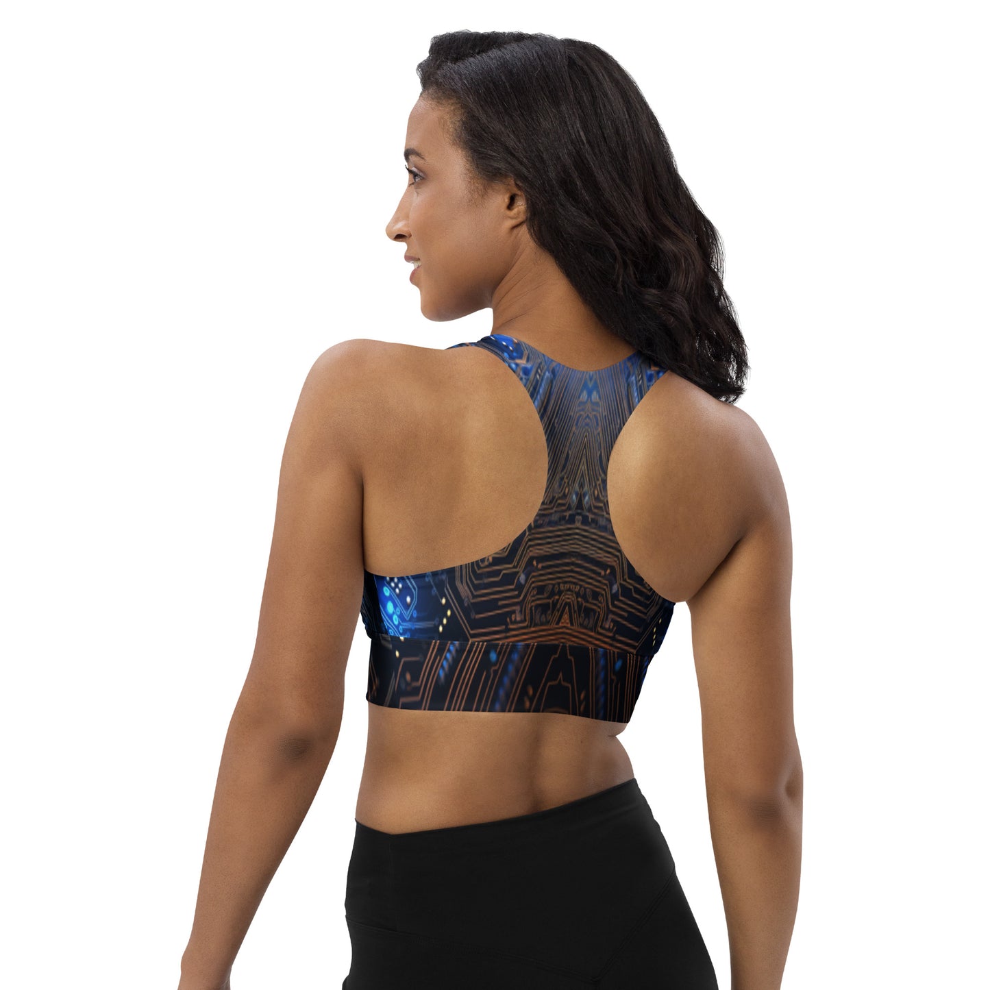 Blue Electronics Custom Print Sports Bra