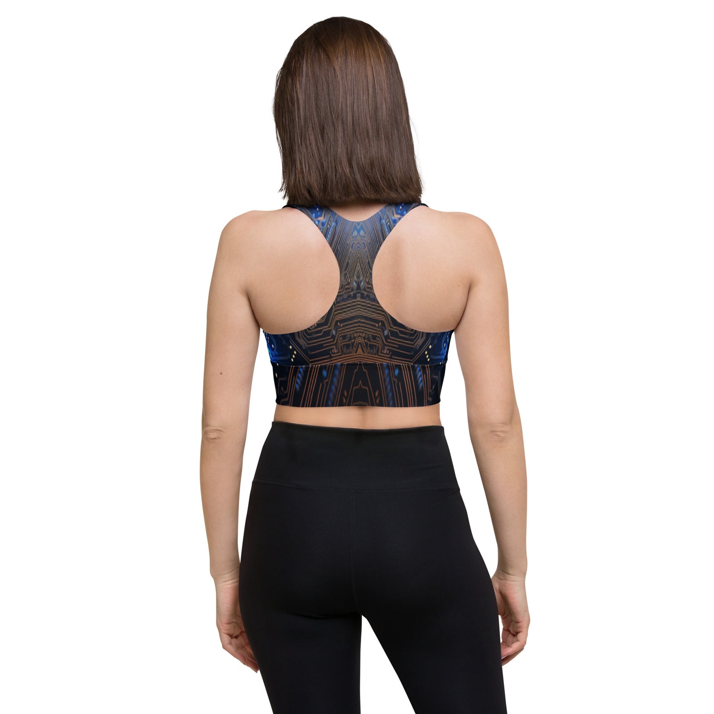 Blue Electronics Custom Print Sports Bra