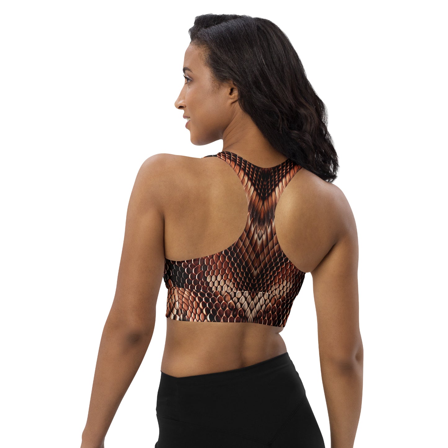 Copperhead Snake Print Sports Bra For Women