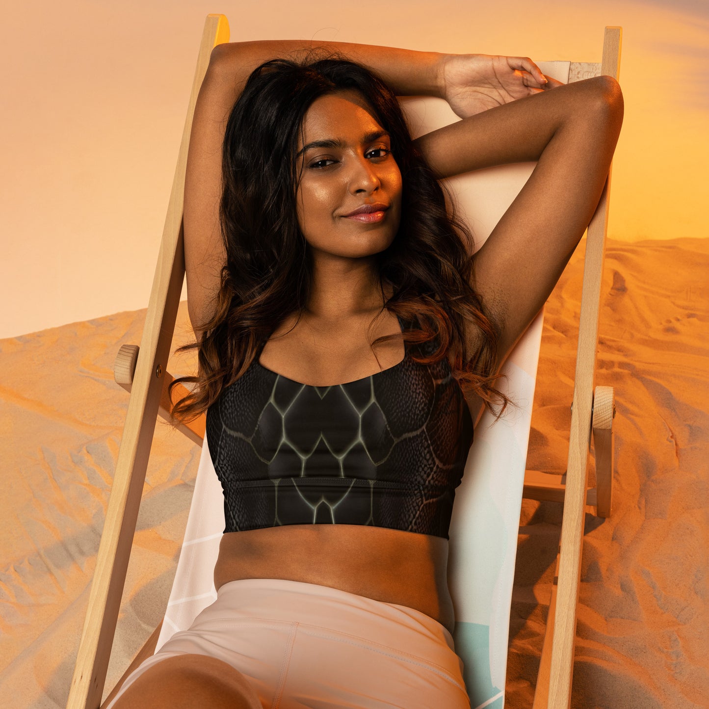 Black Mamba Custom Snake Print Longline Sports Bra