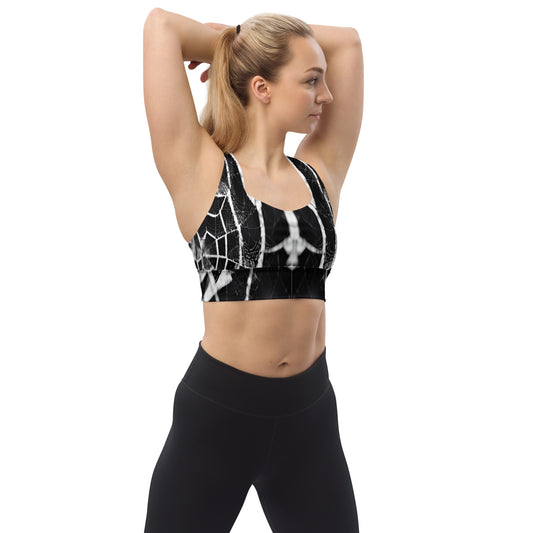Spider Web Custom Print Longline Sports Bra