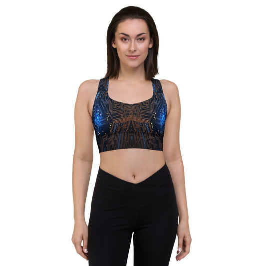 Blue Electronics Custom Print Sports Bra