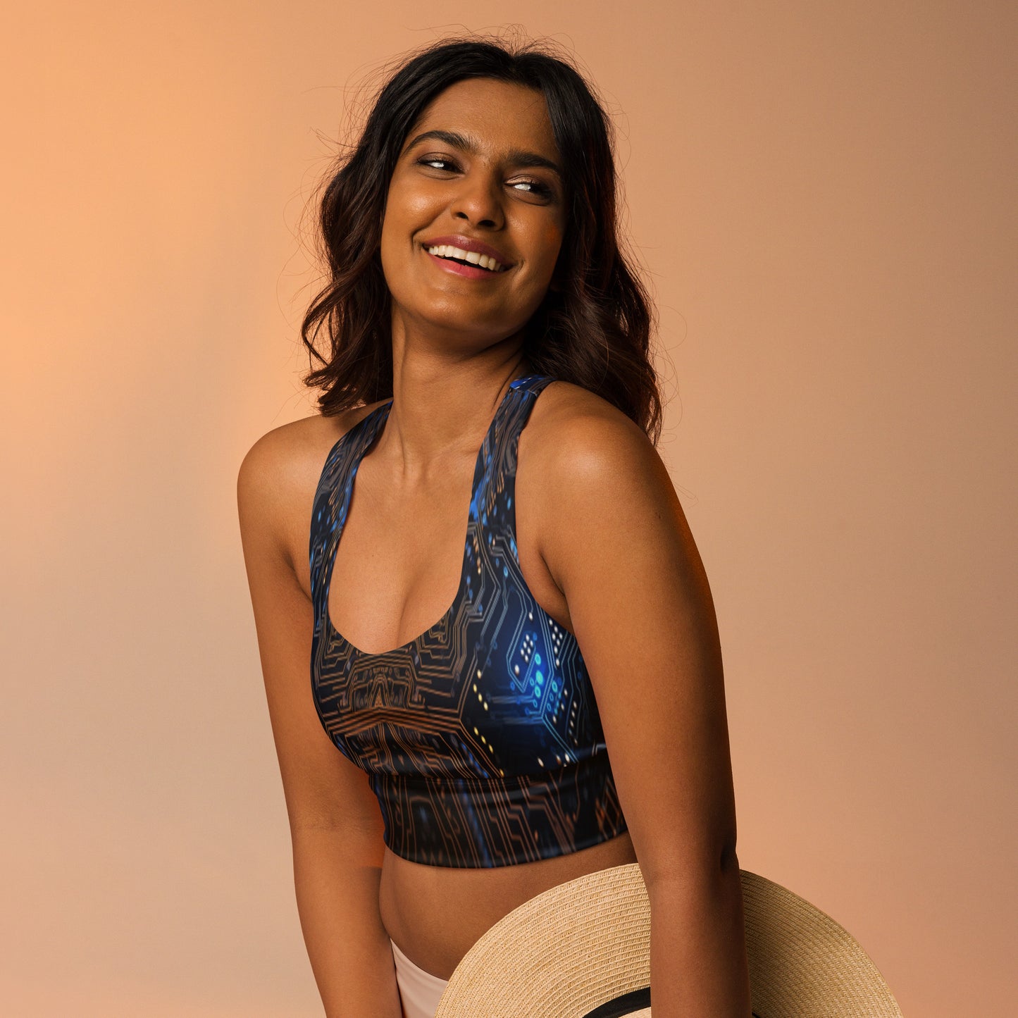Blue Electronics Custom Print Sports Bra