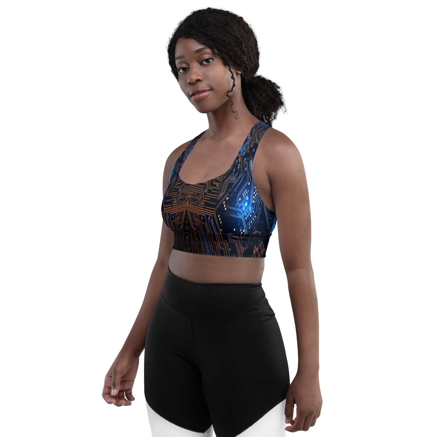 Blue Electronics Custom Print Sports Bra