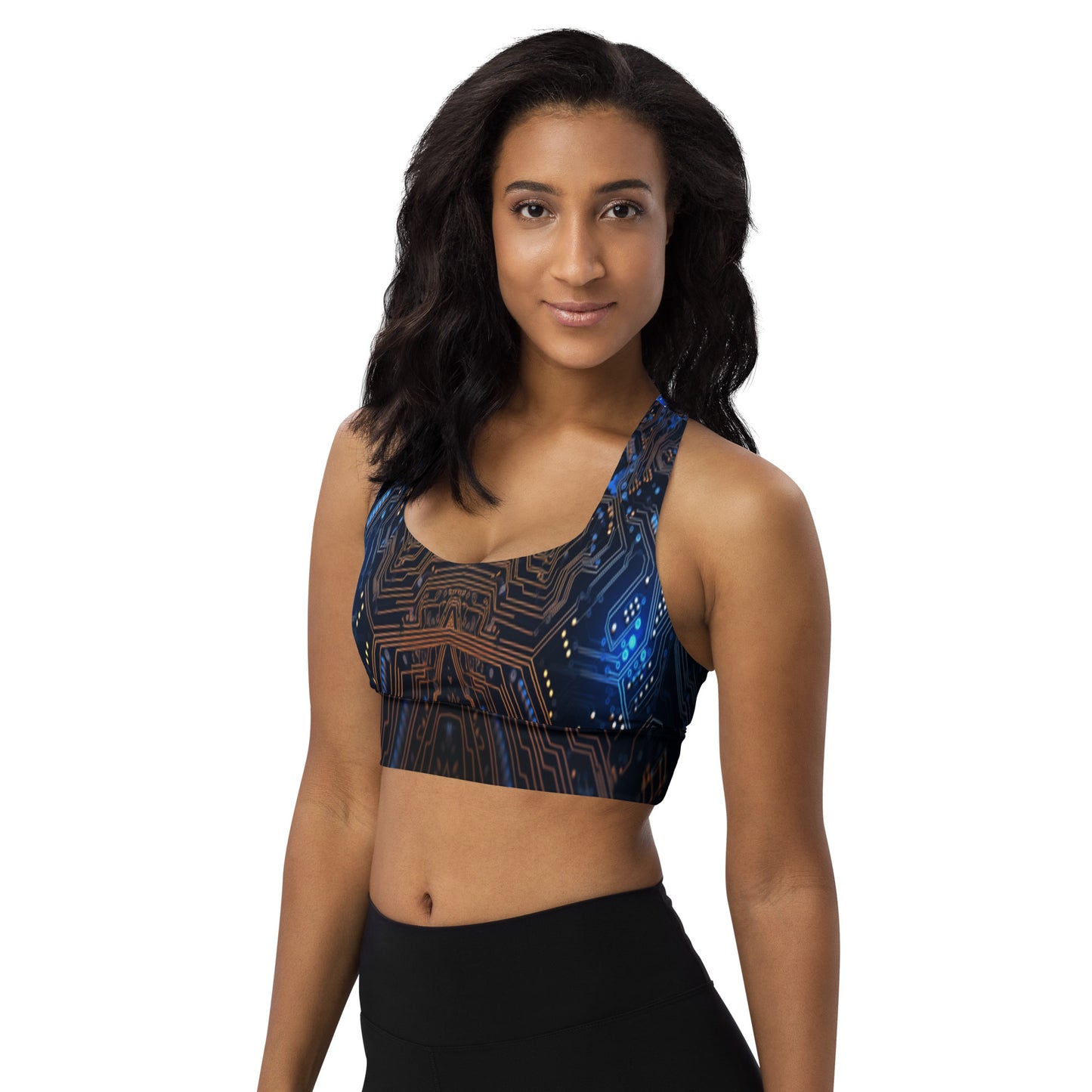 Blue Electronics Custom Print Sports Bra