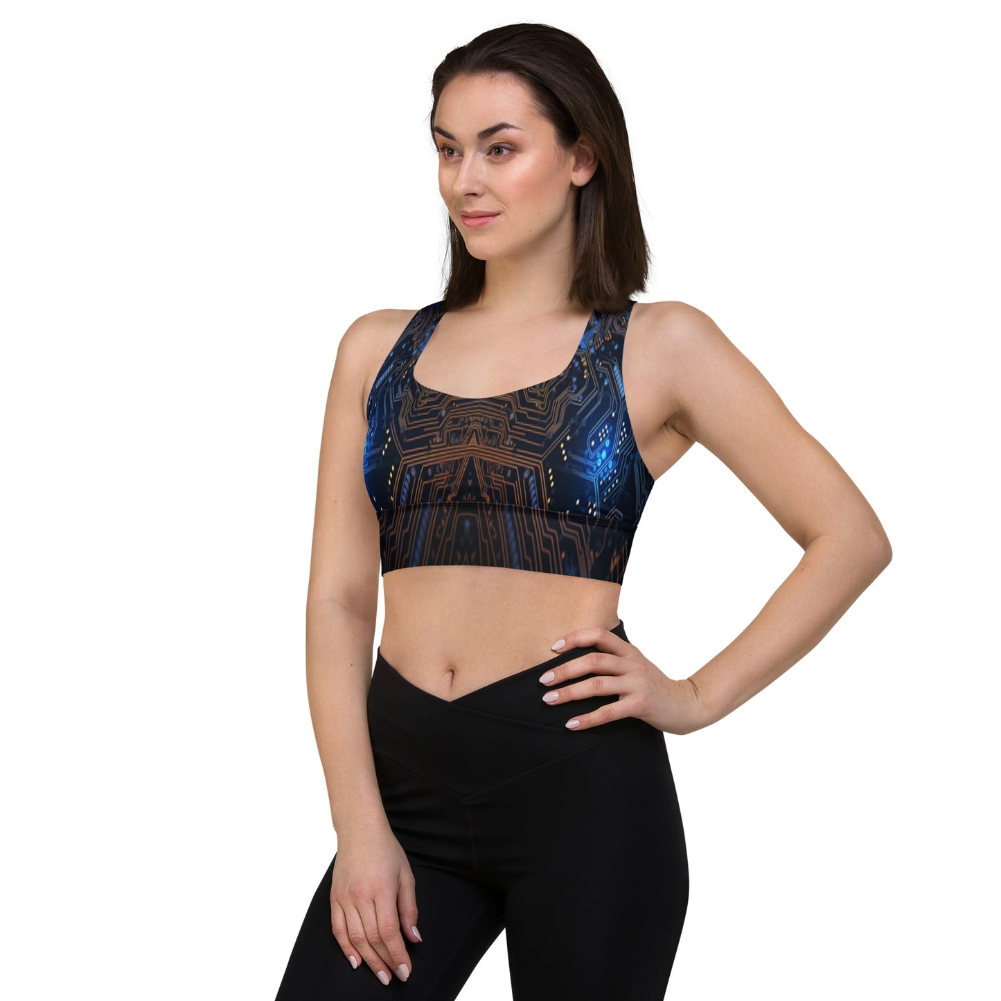 Blue Electronics Custom Print Sports Bra