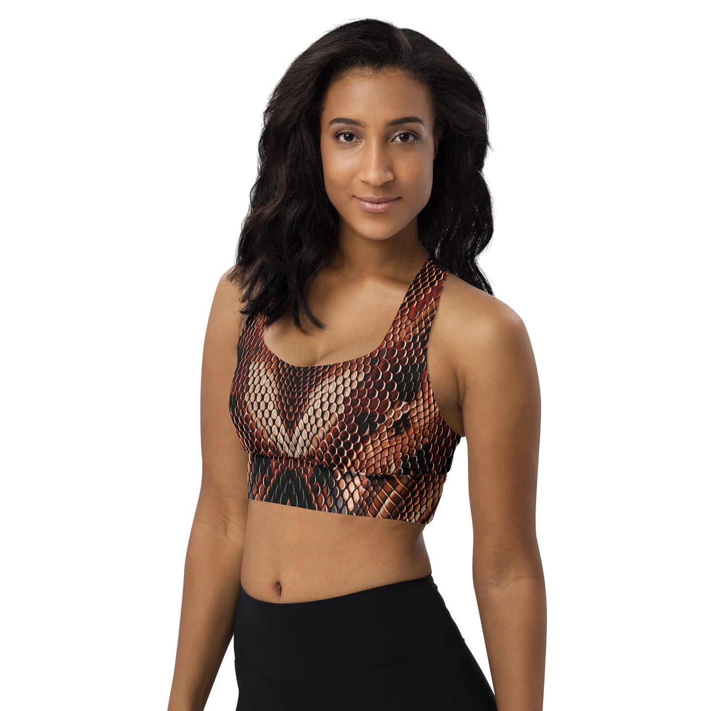 Copperhead Snake Print Sports Bra For Women