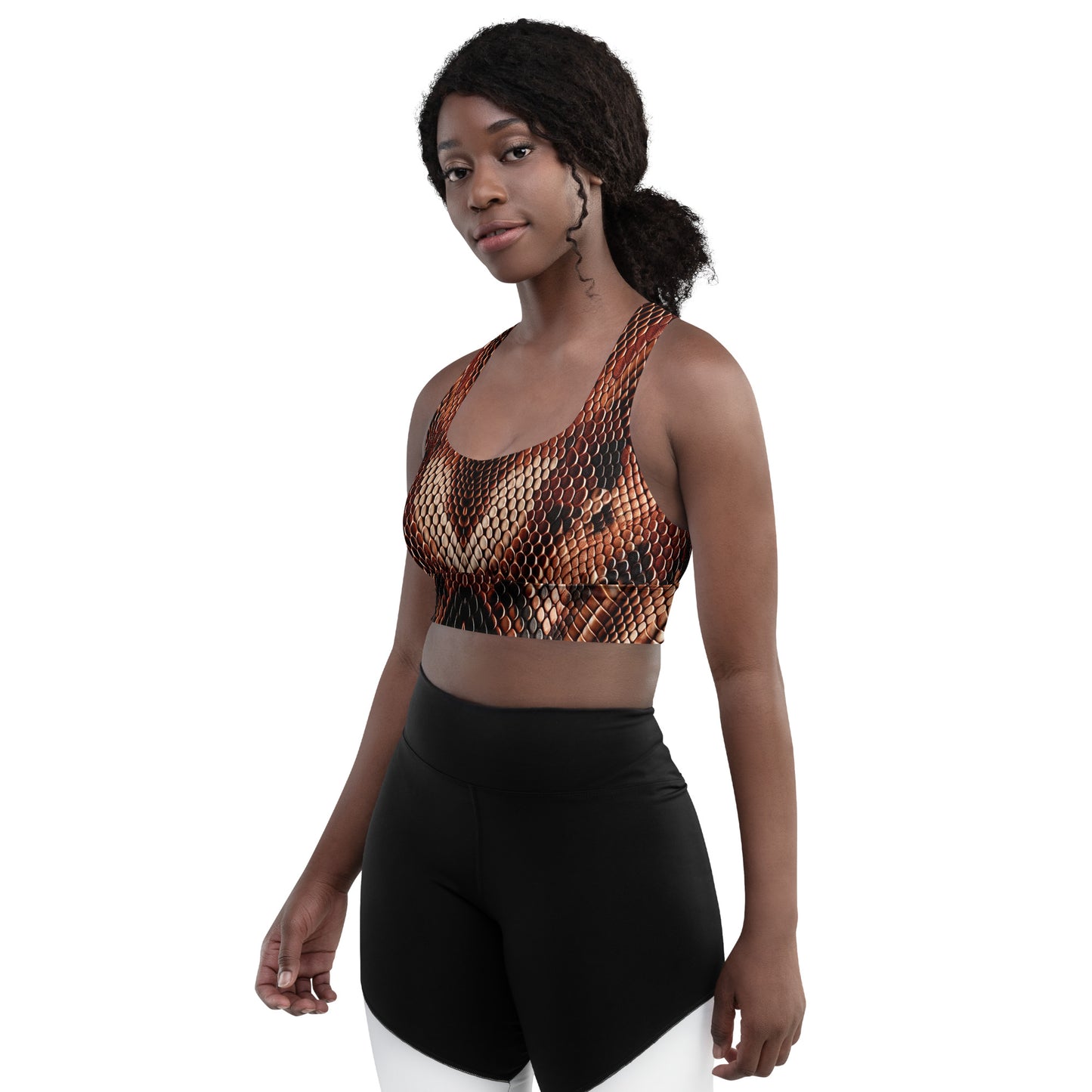 Copperhead Snake Print Sports Bra For Women