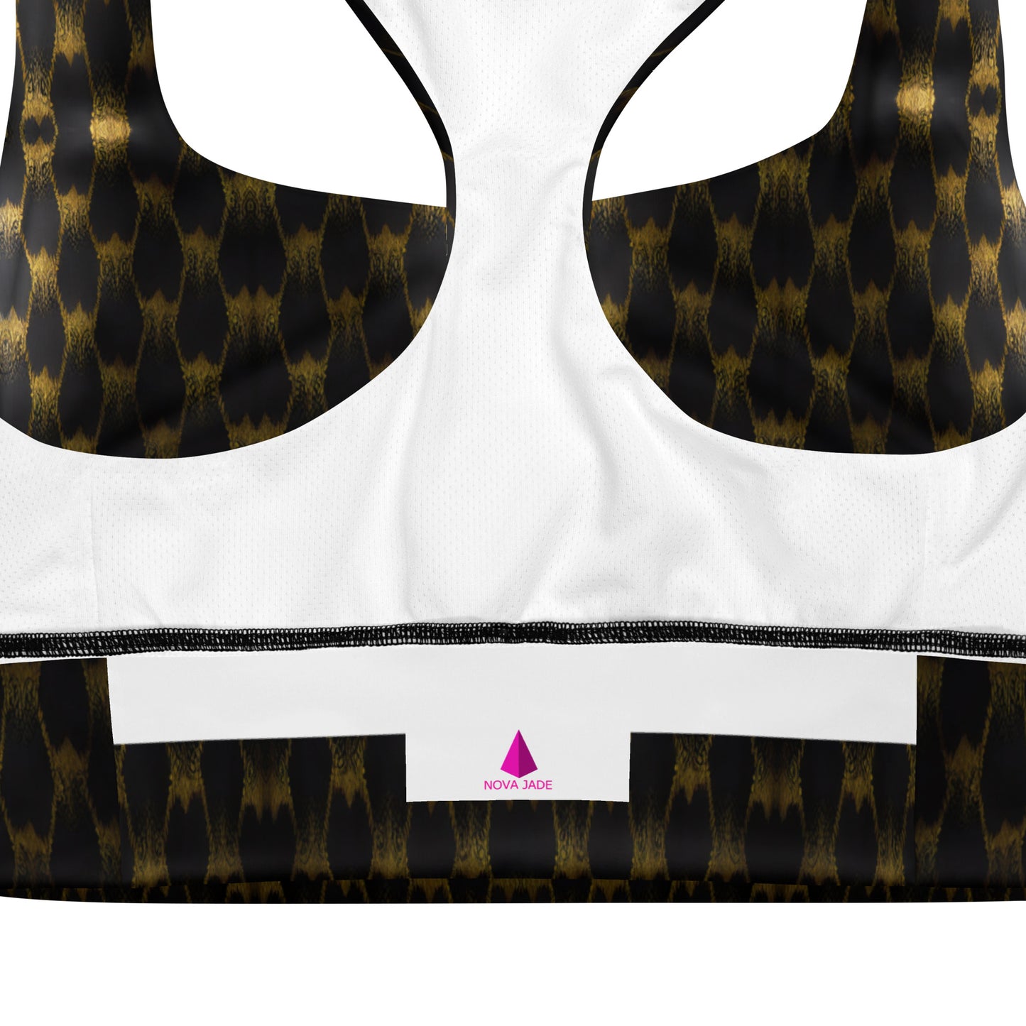 Exotic Gold Knots Custom Print Longline Sports Bra