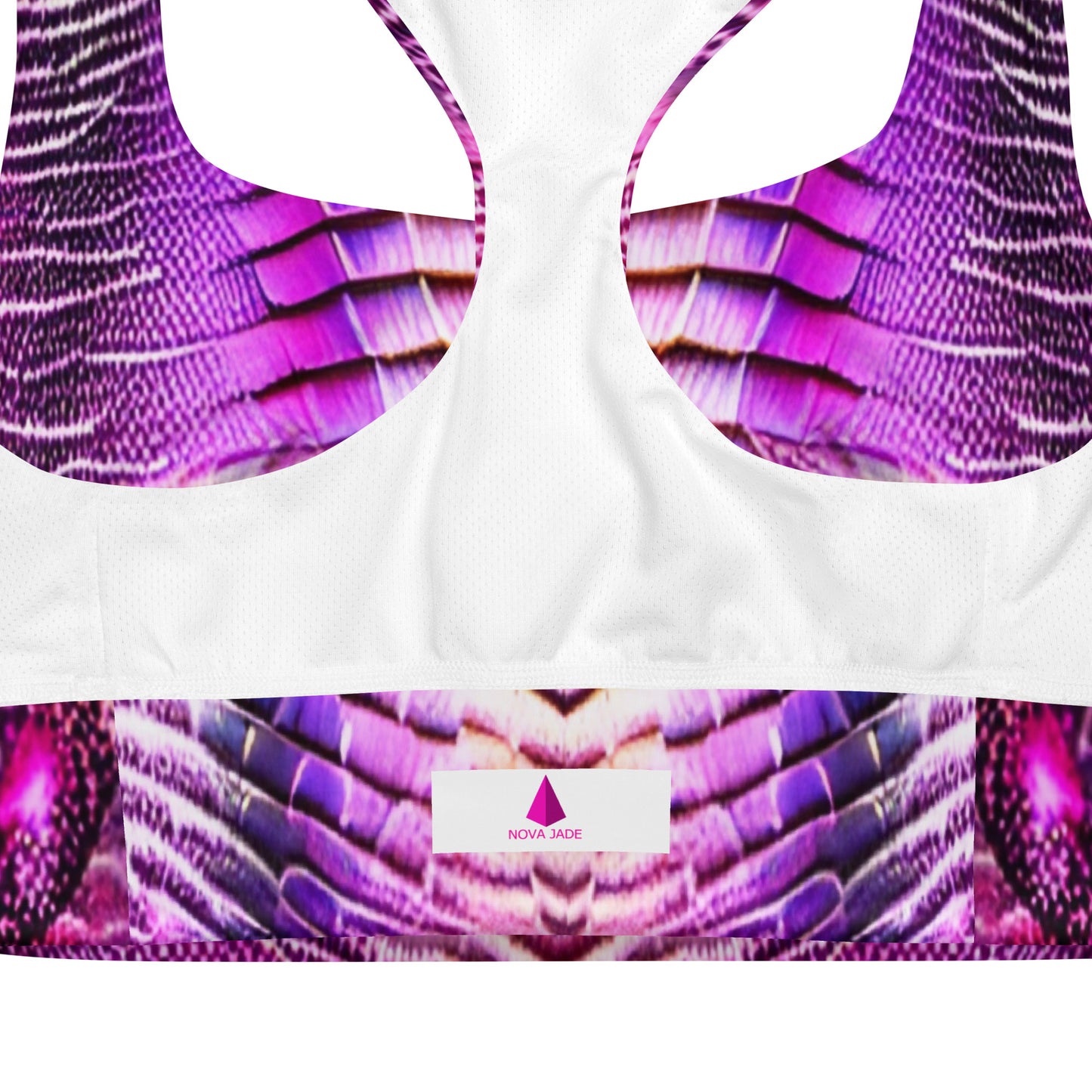 Pink & Purple Shimmering Scales Custom Print Longline Sports Bra