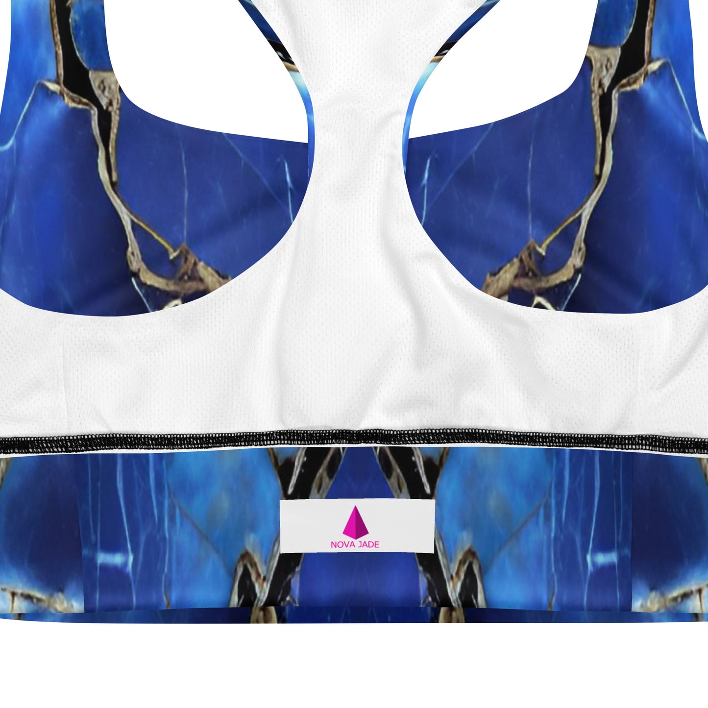 Blue Marble Custom Print Longline Sports Bra