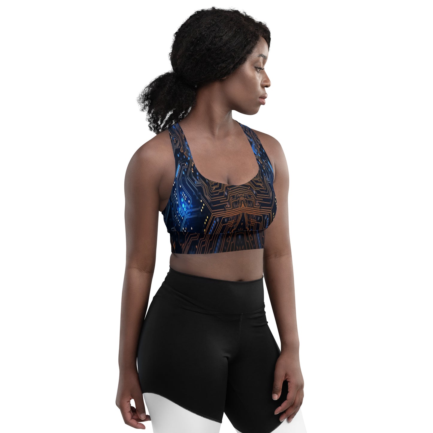 Blue Electronics Custom Print Sports Bra