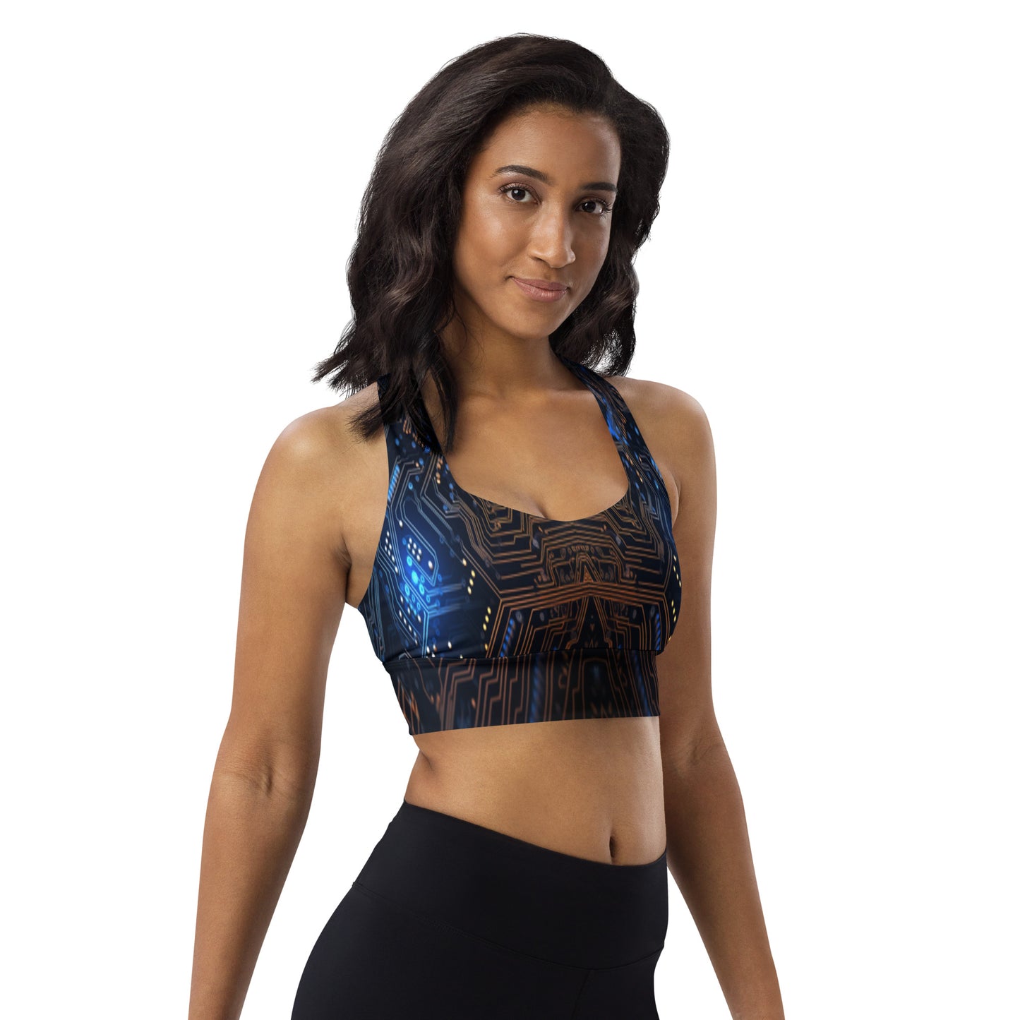 Blue Electronics Custom Print Sports Bra