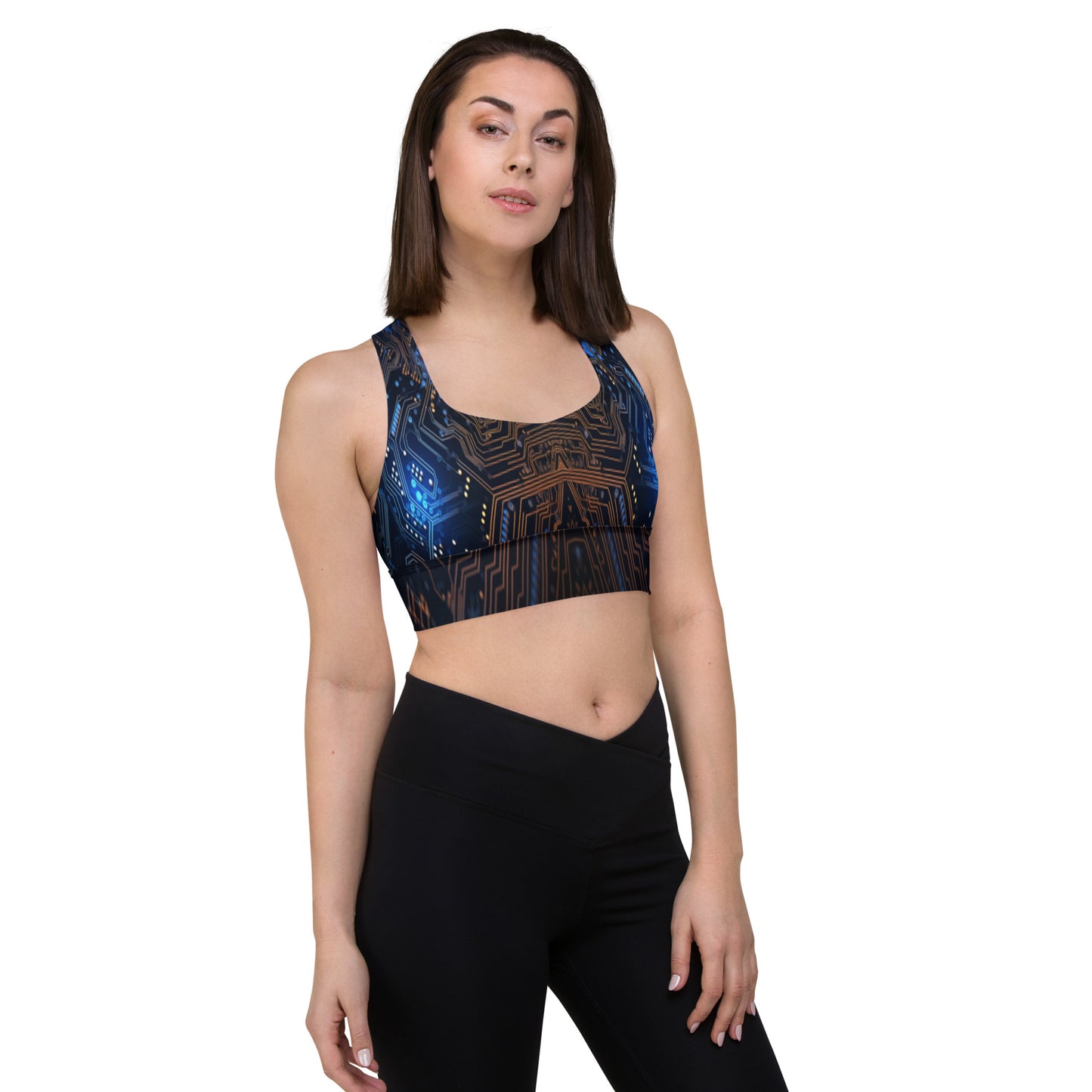Blue Electronics Custom Print Sports Bra