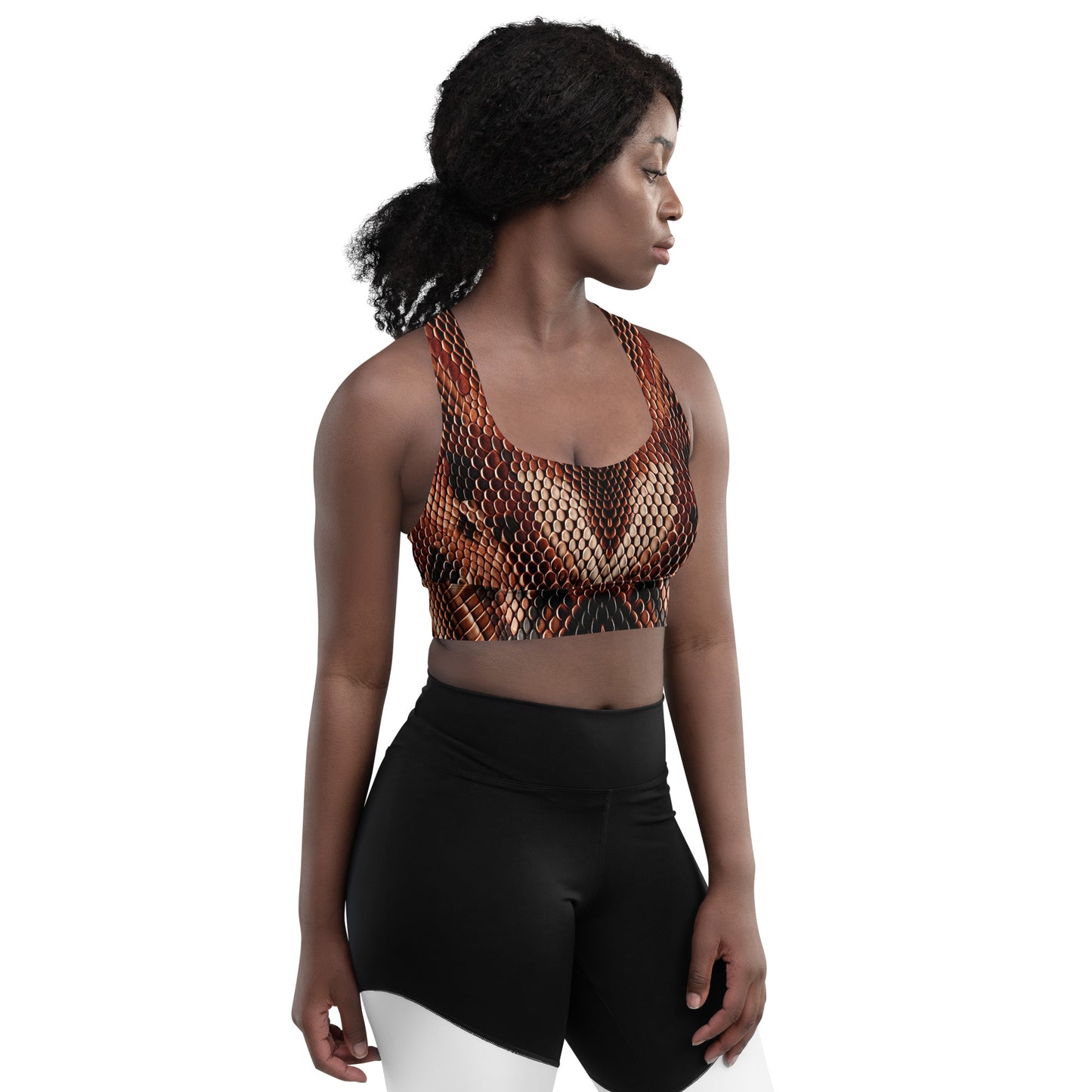 Copperhead Snake Print Sports Bra For Women