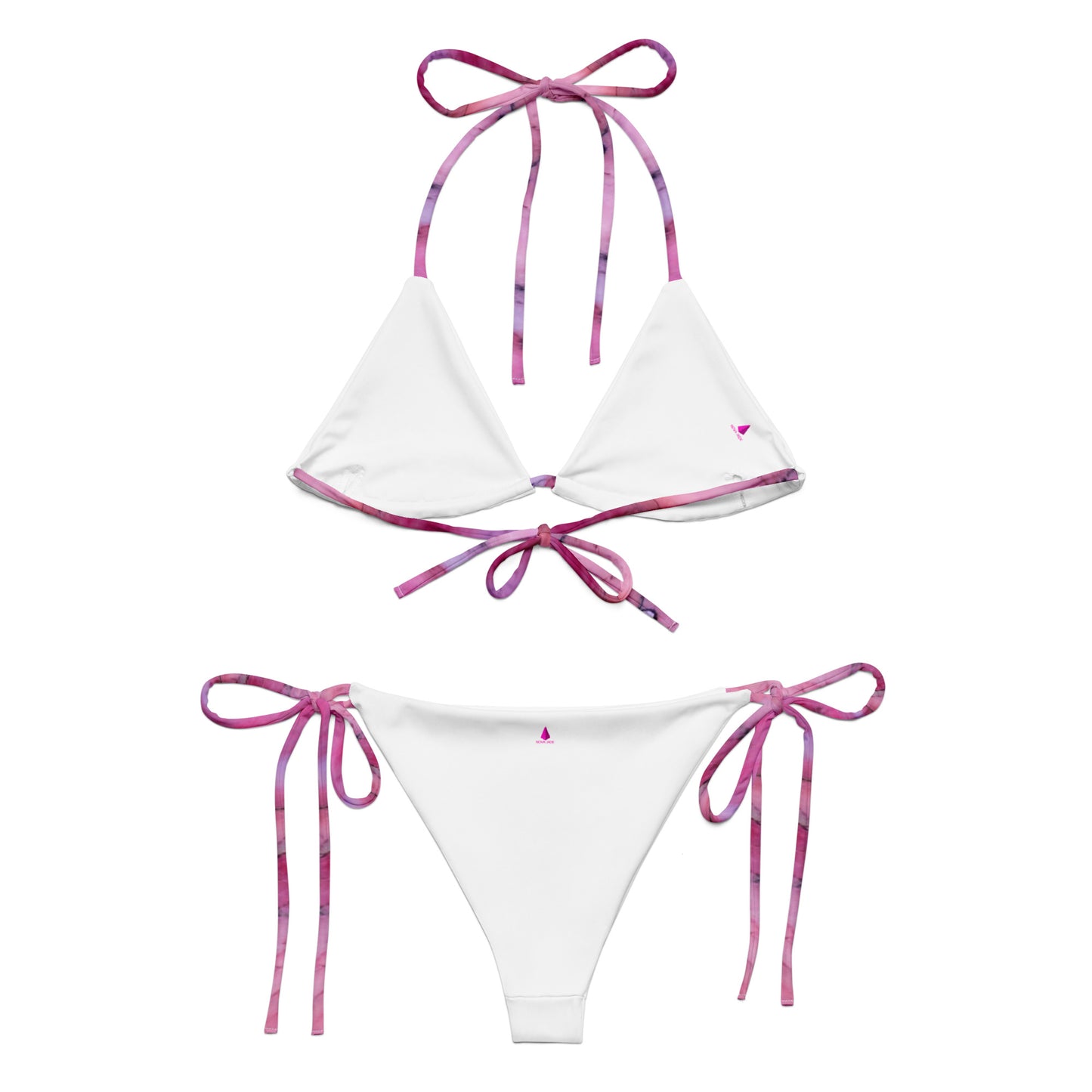 Pink Marble Custom Print String Bikini