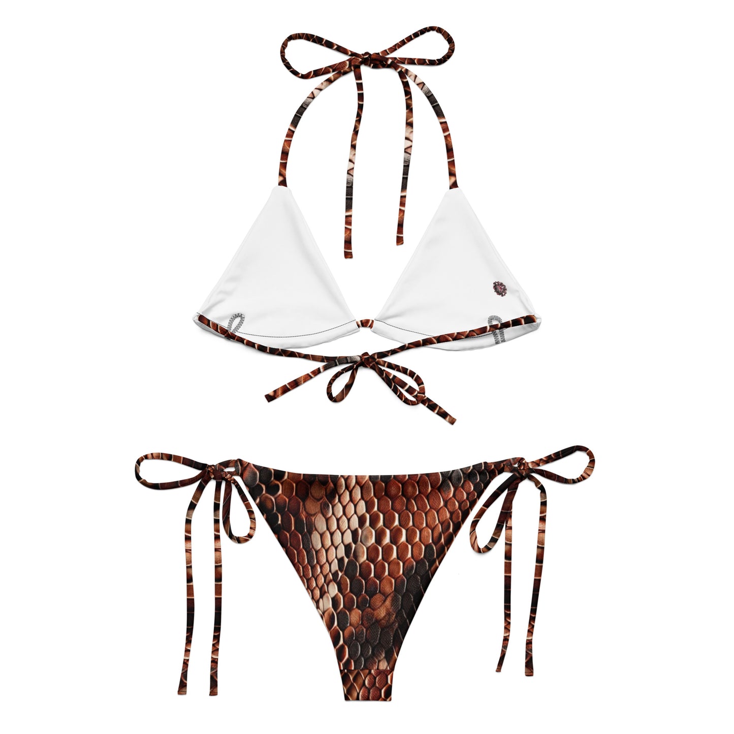 Copperhead Snake Print String Bikini For Women