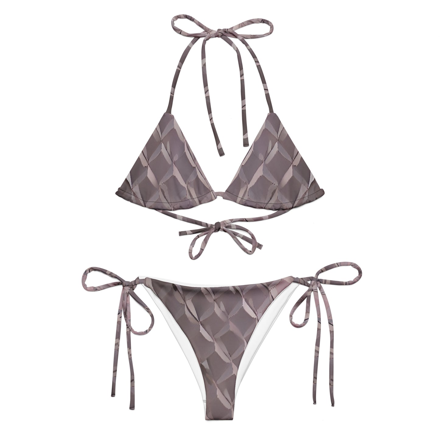 Diamond Plate Pattern Custom Print String Bikini
