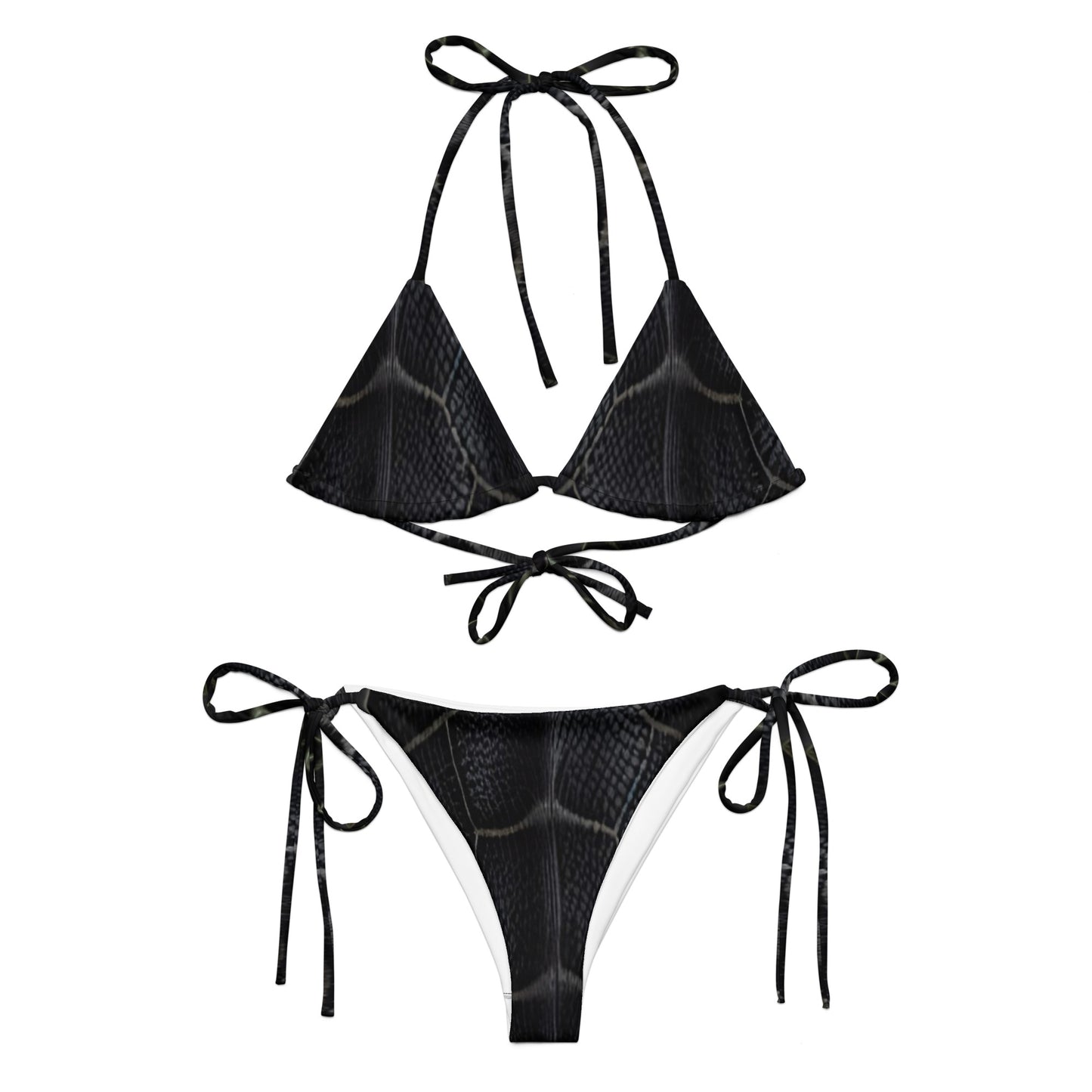 Black Mamba Custom Snake Print String Bikini