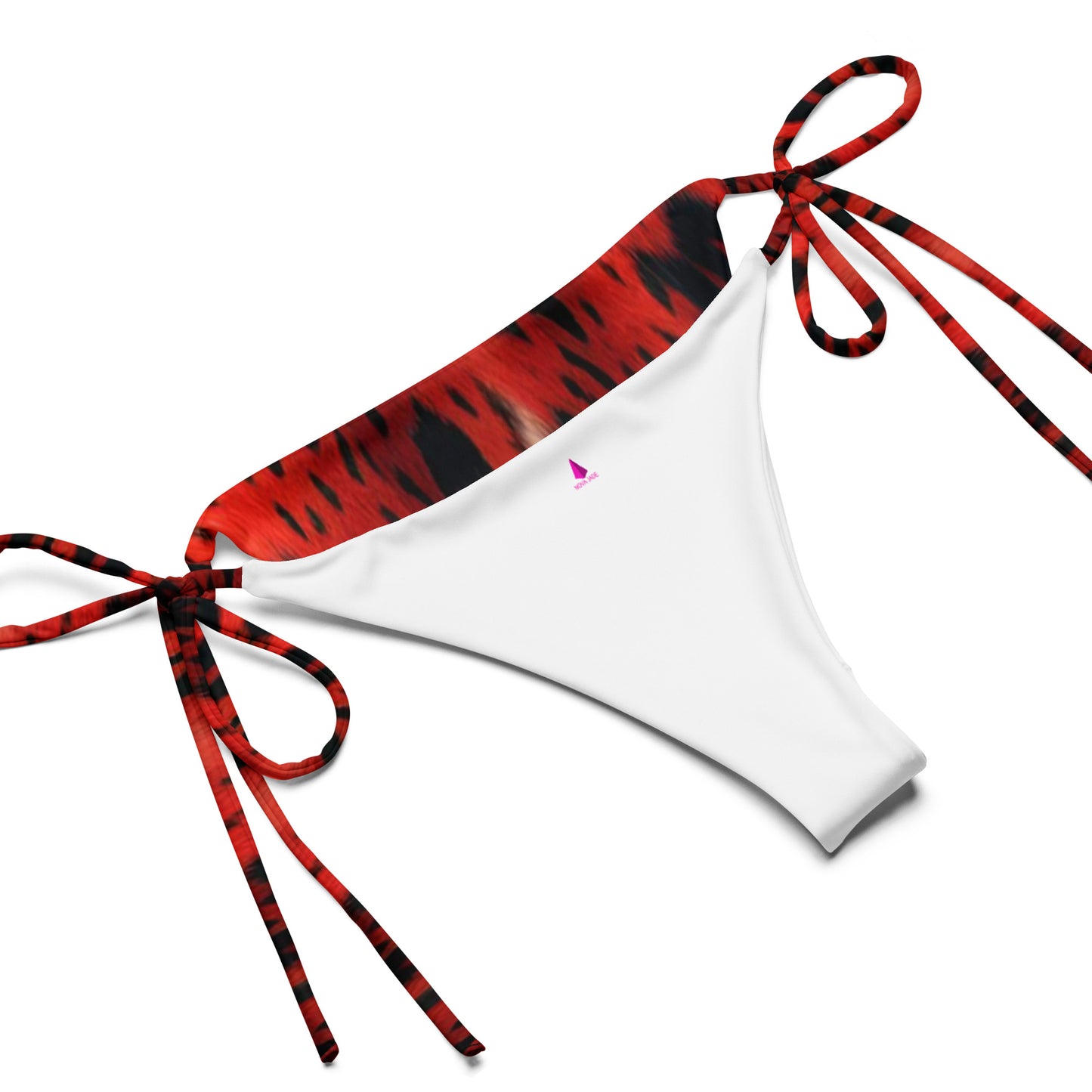 Red Leopard Fur Custom Print String Bikini