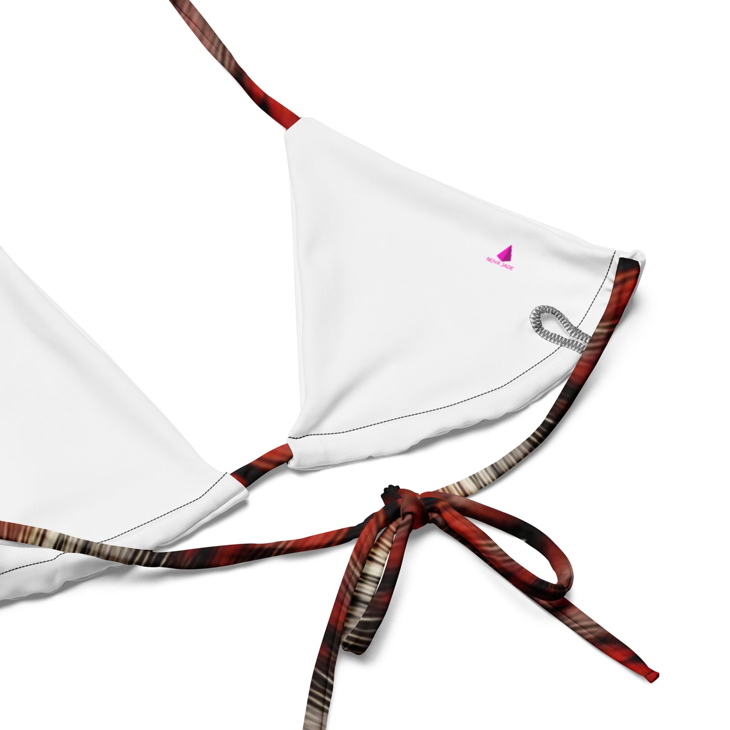 Red Leopard Fur Custom Print String Bikini