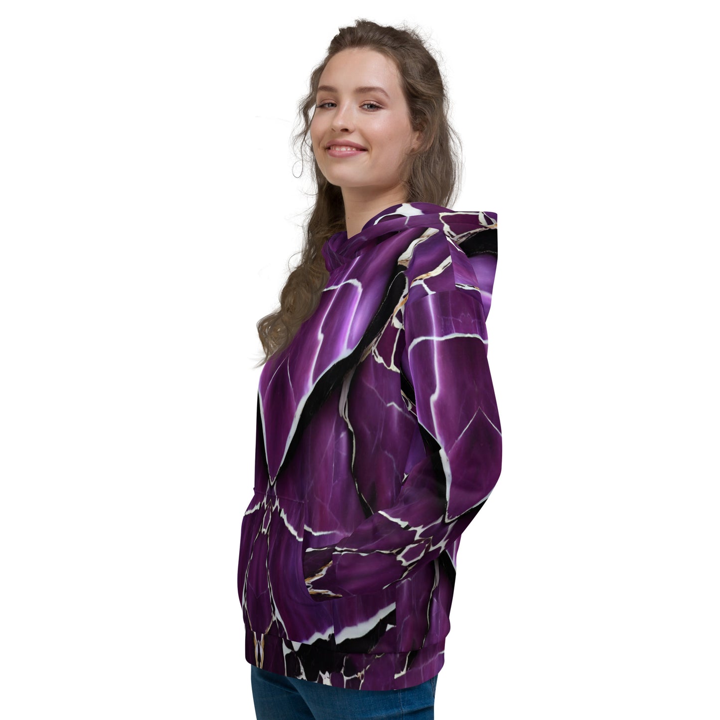 Purple Marble Unisex Designer Hoodie