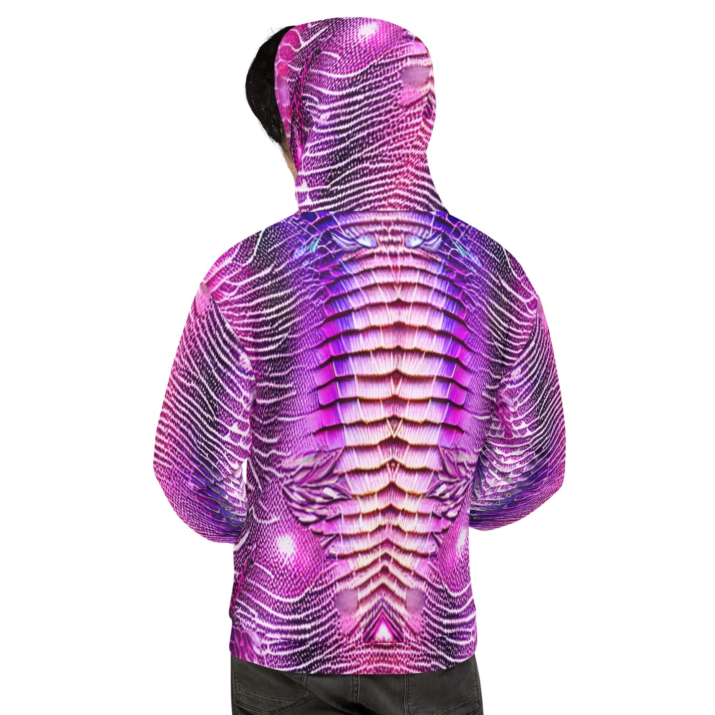 Pink & Purple Shimmering Scales Unisex Designer Hoodie