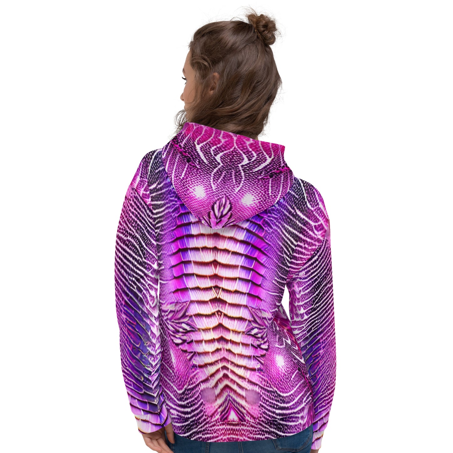 Pink & Purple Shimmering Scales Unisex Designer Hoodie