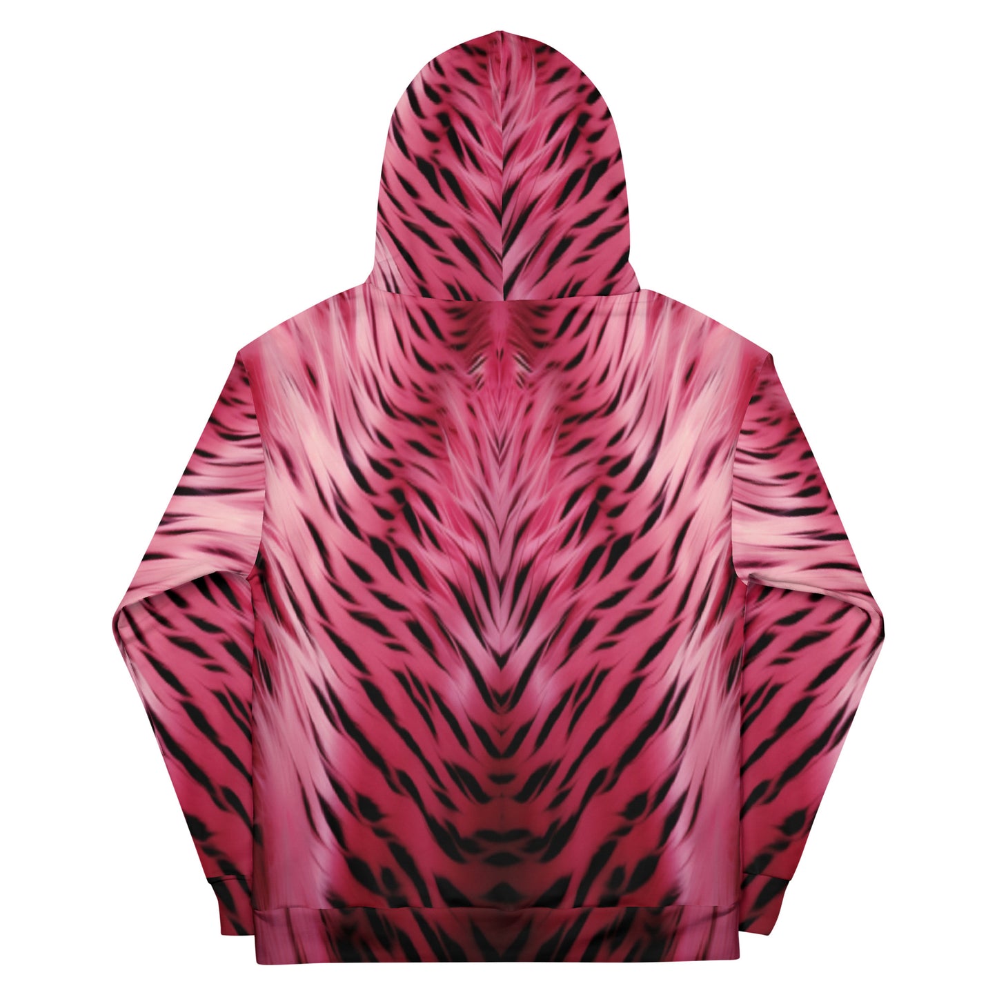 Pink and Black Striped Fur Unisex Designer Hoodie