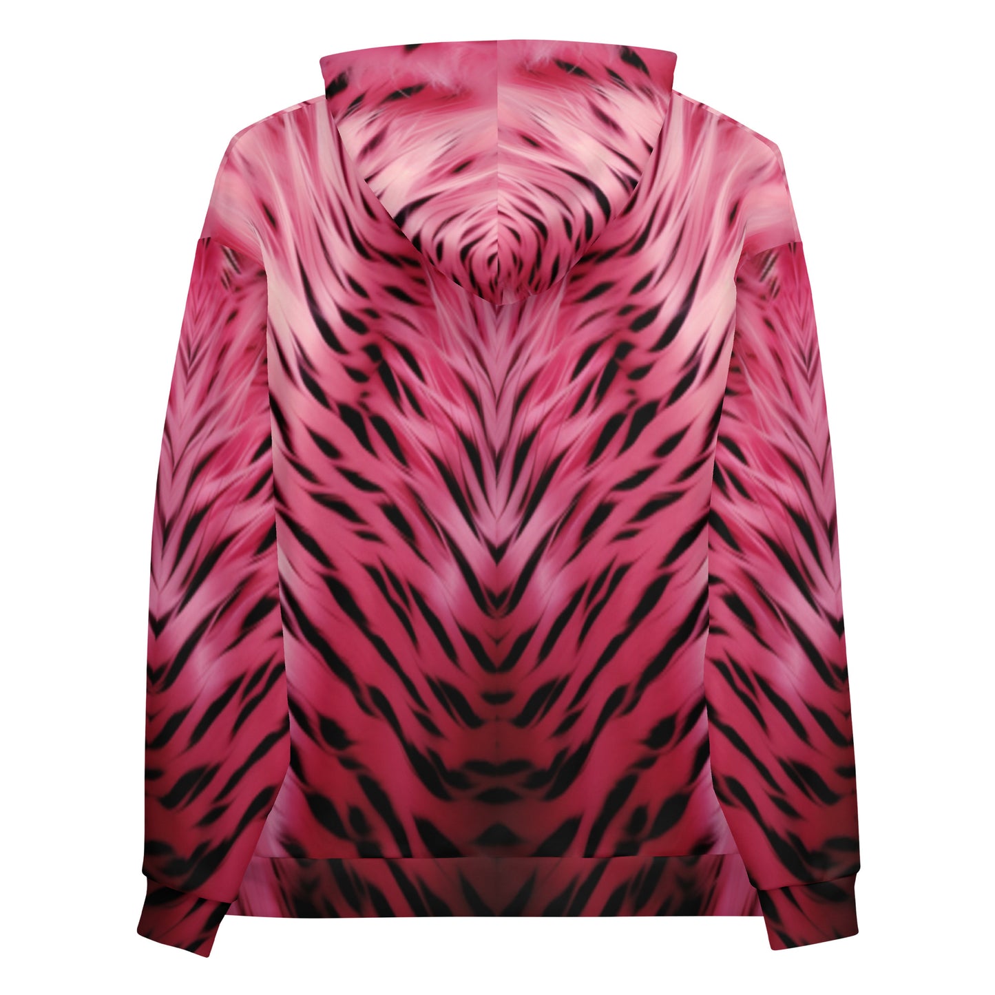 Pink and Black Striped Fur Unisex Designer Hoodie