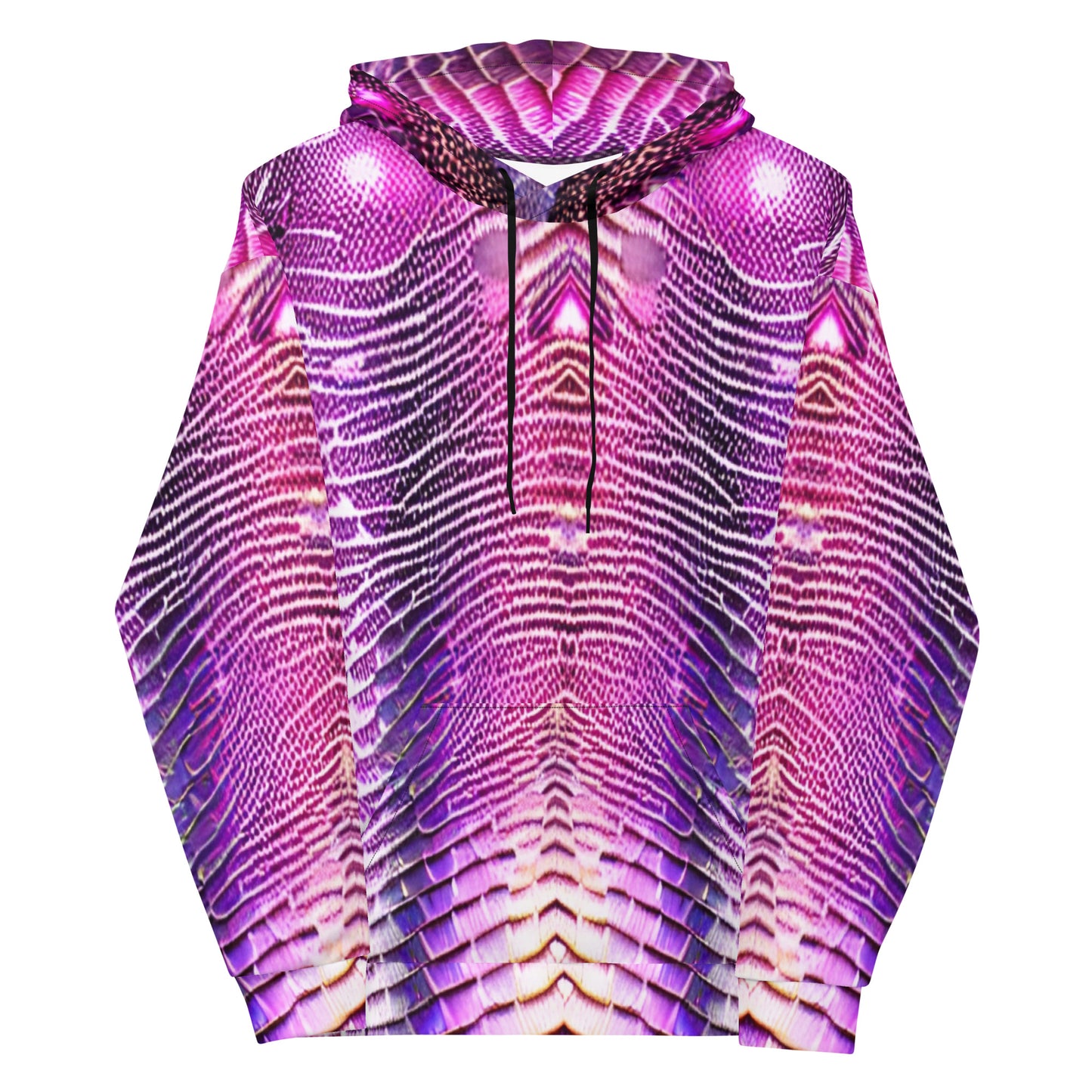 Pink & Purple Shimmering Scales Unisex Designer Hoodie