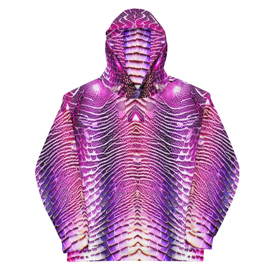 Pink & Purple Shimmering Scales Unisex Designer Hoodie