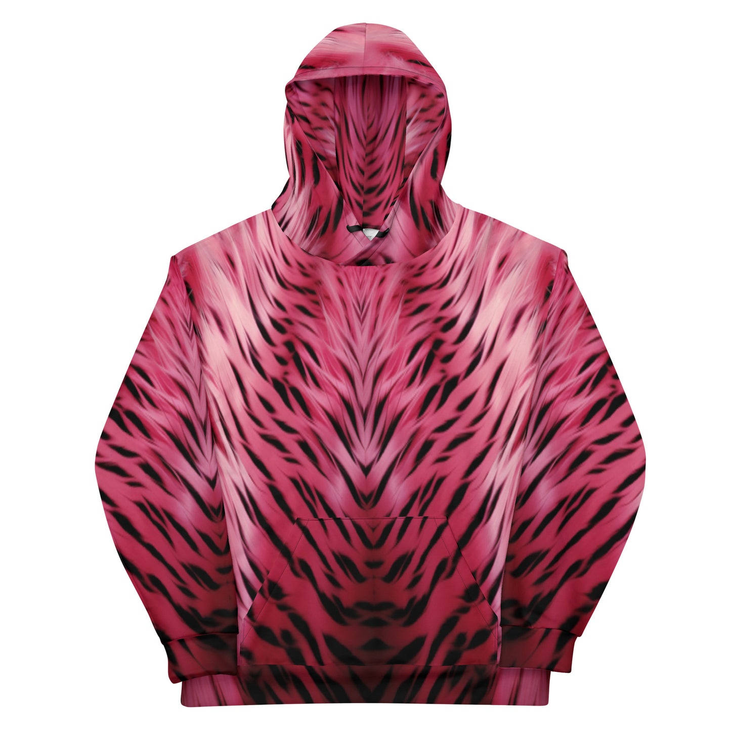 Pink and Black Striped Fur Unisex Designer Hoodie