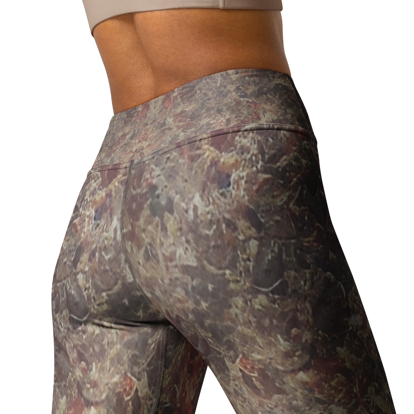 Pink Champagne Printed Yoga Leggings For Women