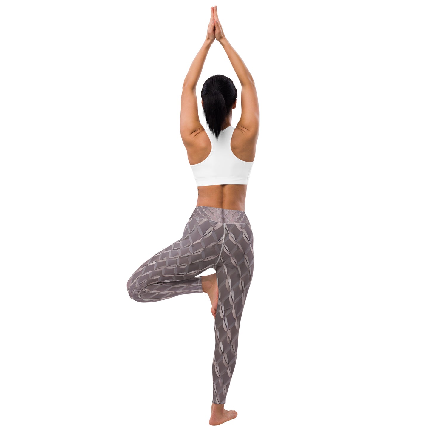 Diamond Plate Pattern Printed Yoga Leggings For Women