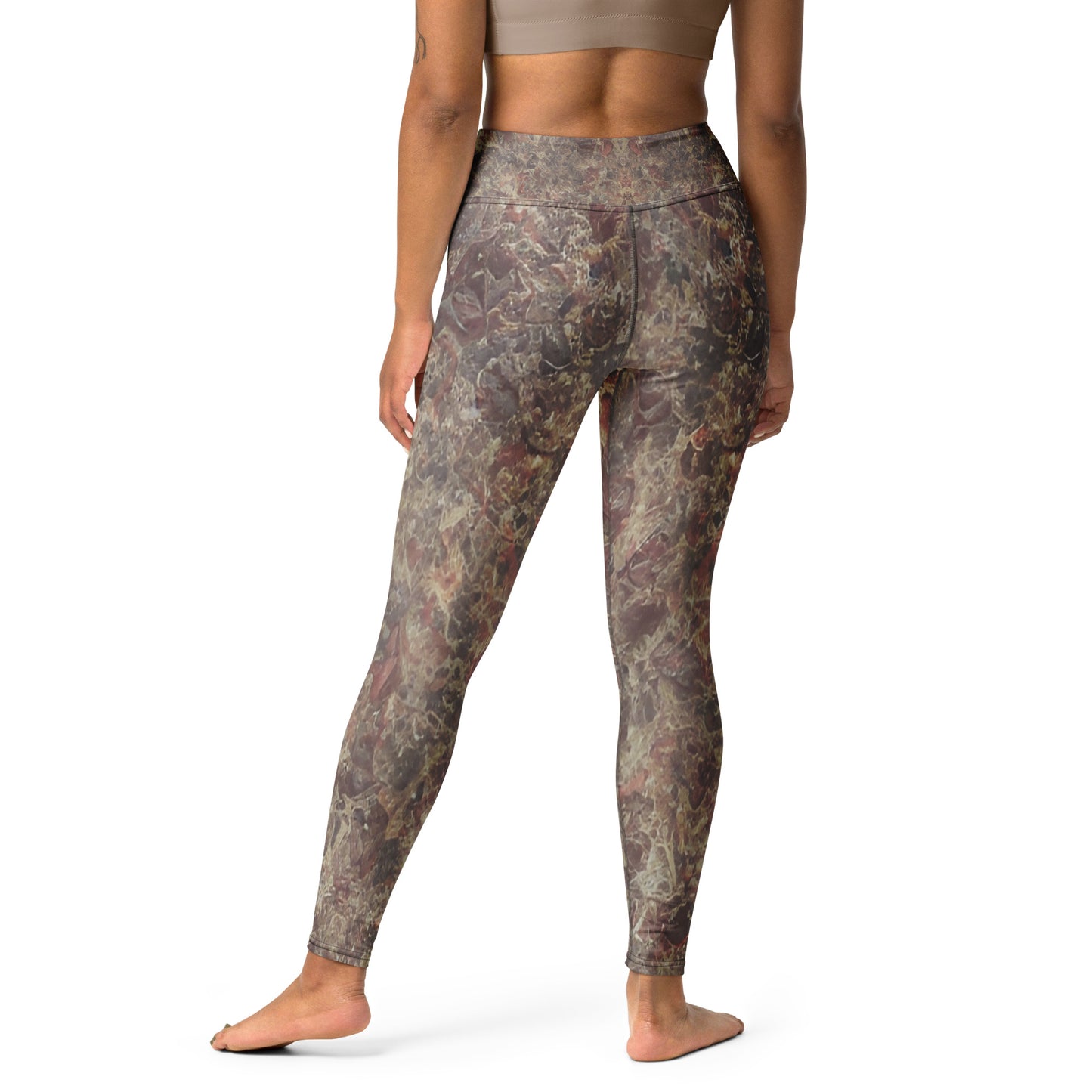 Pink Champagne Printed Yoga Leggings For Women