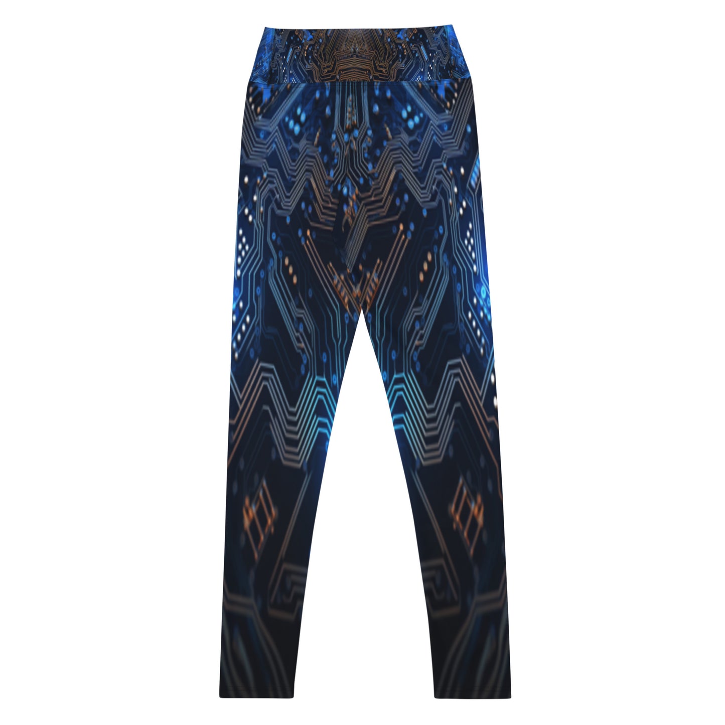 Blue Electronics Printed Yoga Leggings For Women
