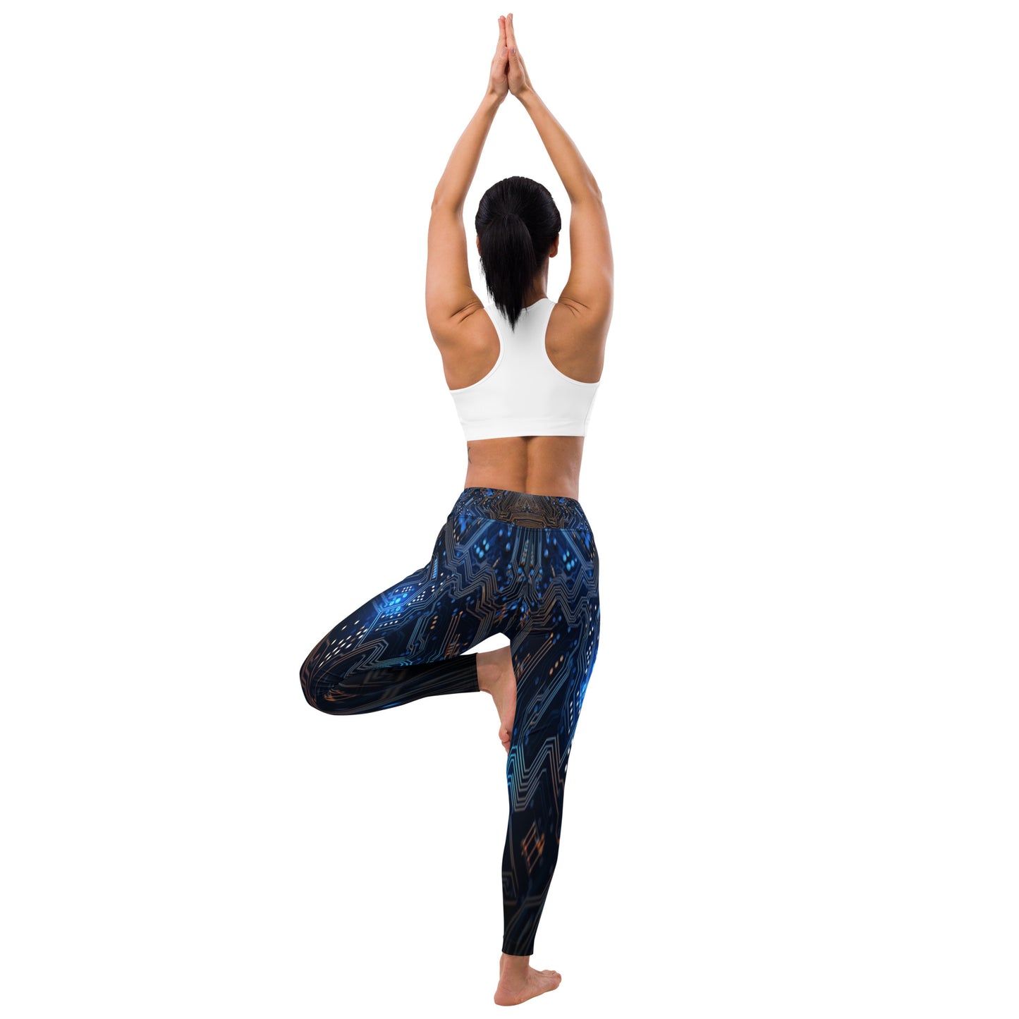 Blue Electronics Printed Yoga Leggings For Women
