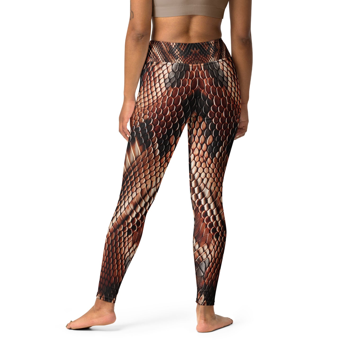 Copperhead Snake Print Yoga Leggings For Women