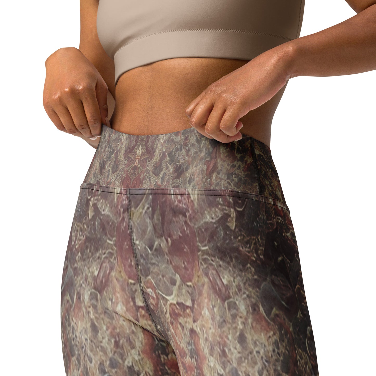 Pink Champagne Printed Yoga Leggings For Women