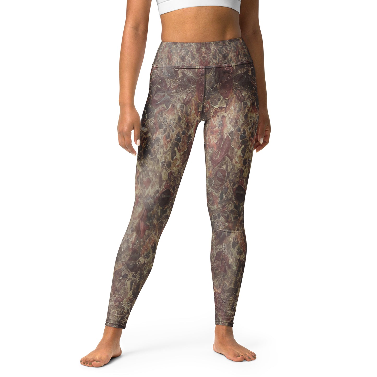 Pink Champagne Printed Yoga Leggings For Women