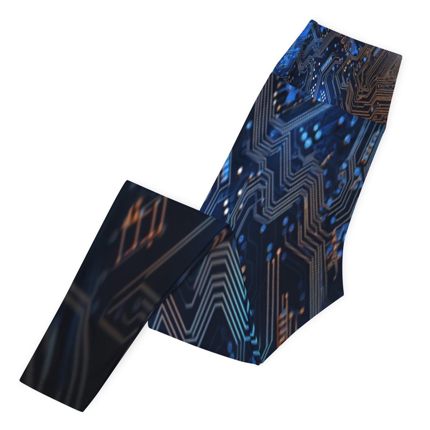 Blue Electronics Printed Yoga Leggings For Women