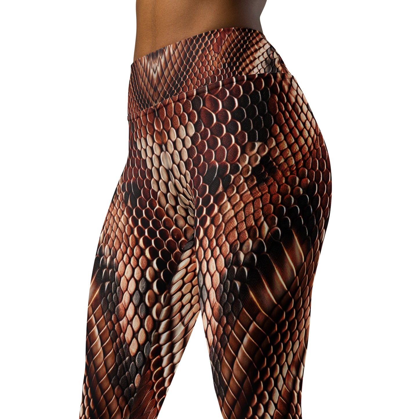 Copperhead Snake Print Yoga Leggings For Women